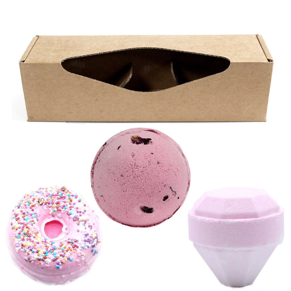 Special Donut Gemstone Bathbomb Packs For Gift Valentine Wedding 3PCS