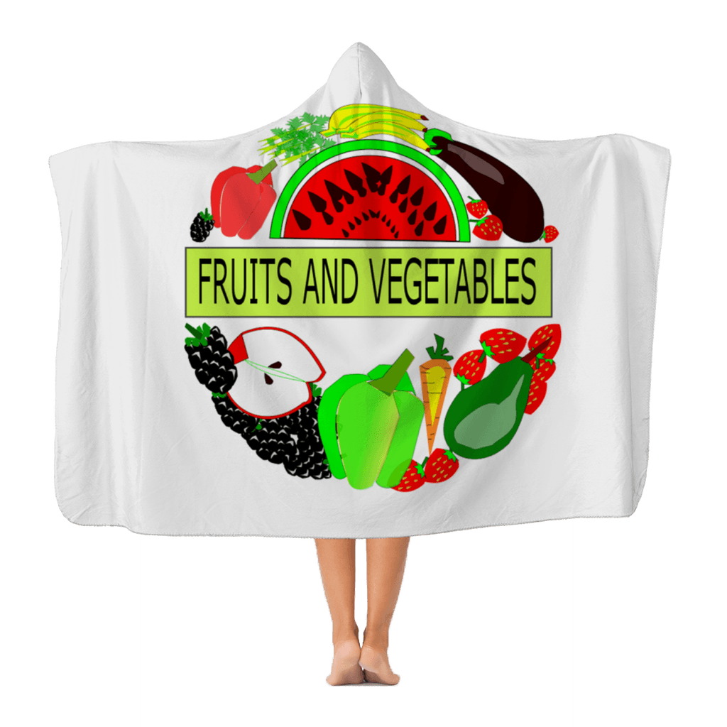 Soft, Cuddly Warm Fruits And Vegetables Design Adult Hooded Blanket - Mercy Abounding