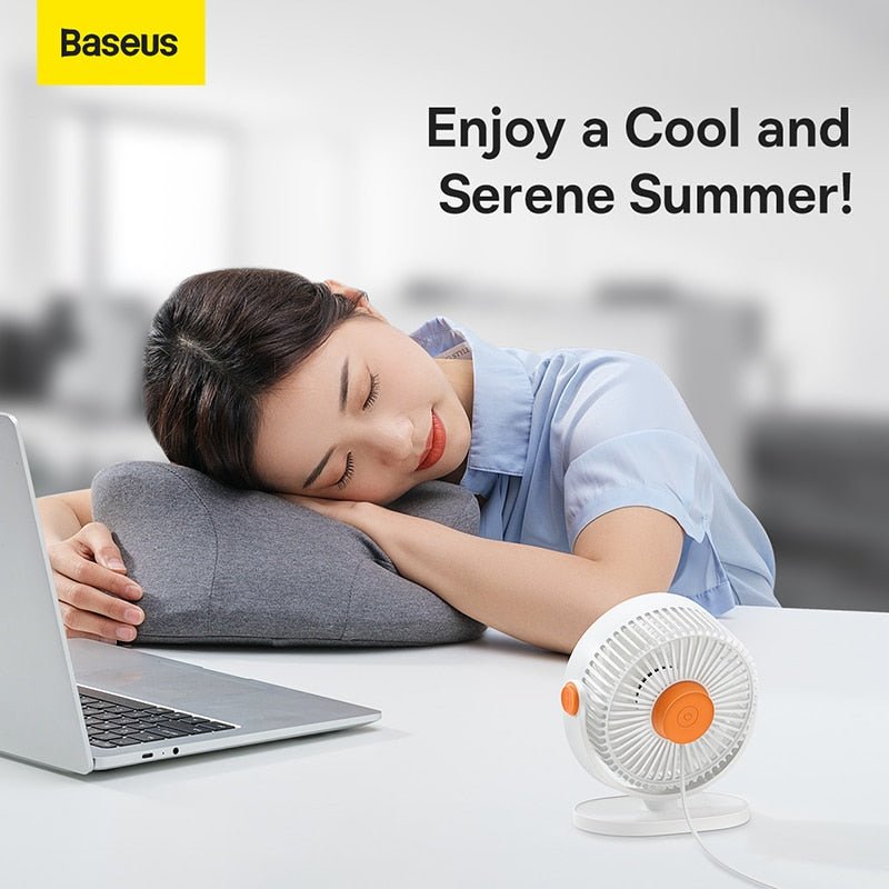 Mini Table USB Fan For Summer Car Home Office Baseus