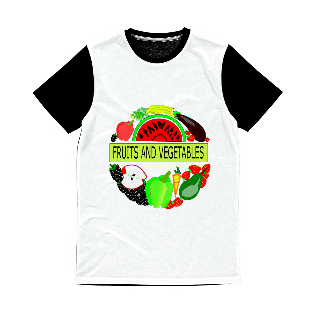Classic Fruits And Vegetables Design On Polyester T-Shirt 1PCS - Mercy Abounding