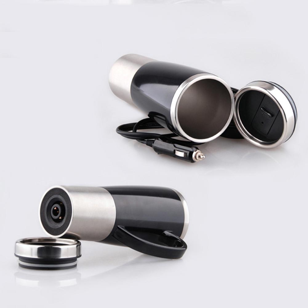 Electric Car Stainless Steel Heating Mug Travel Coffee Tea 450ML