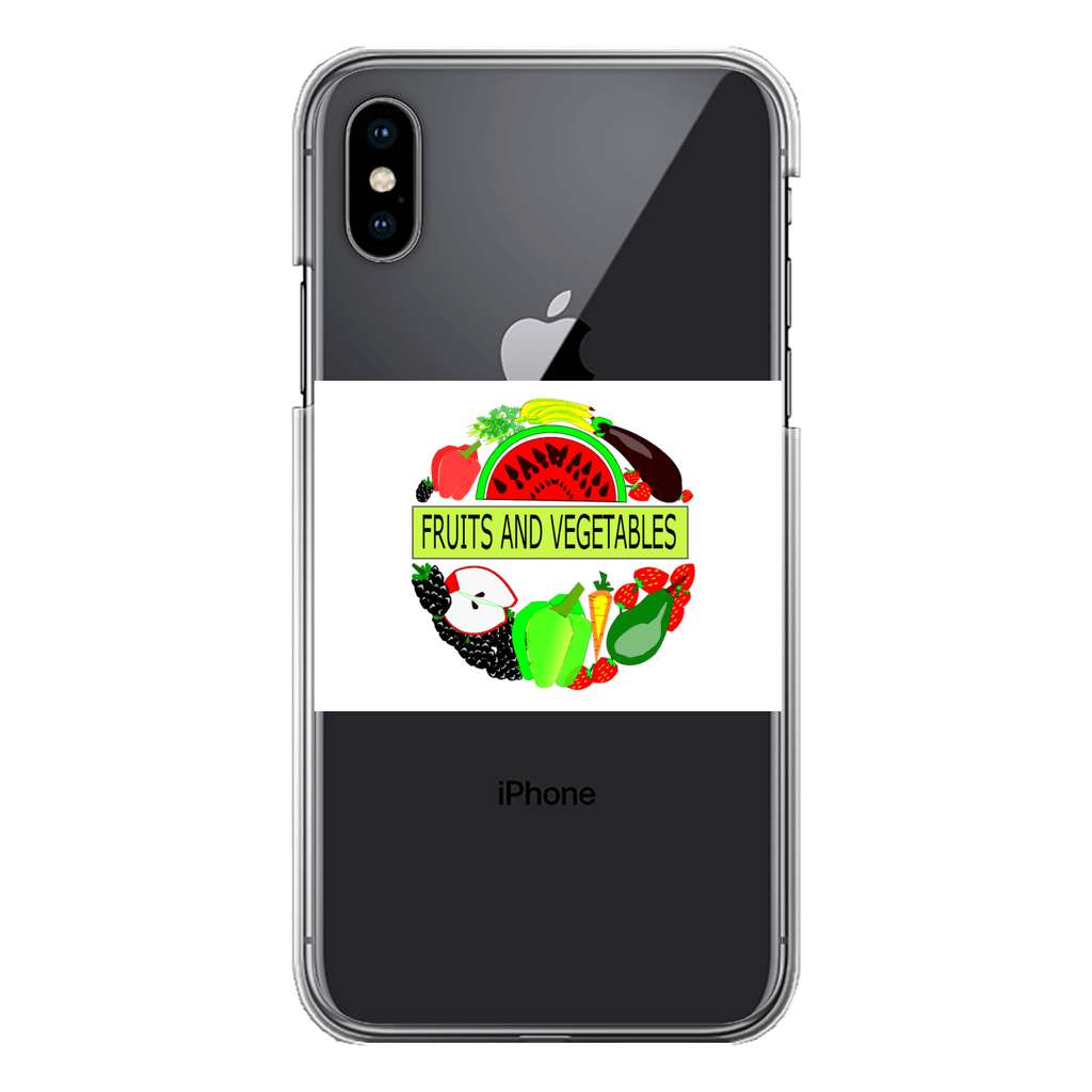 Elegant Fruits And Vegetables Design Back Printed Transparent Hard Phone Case - Mercy Abounding