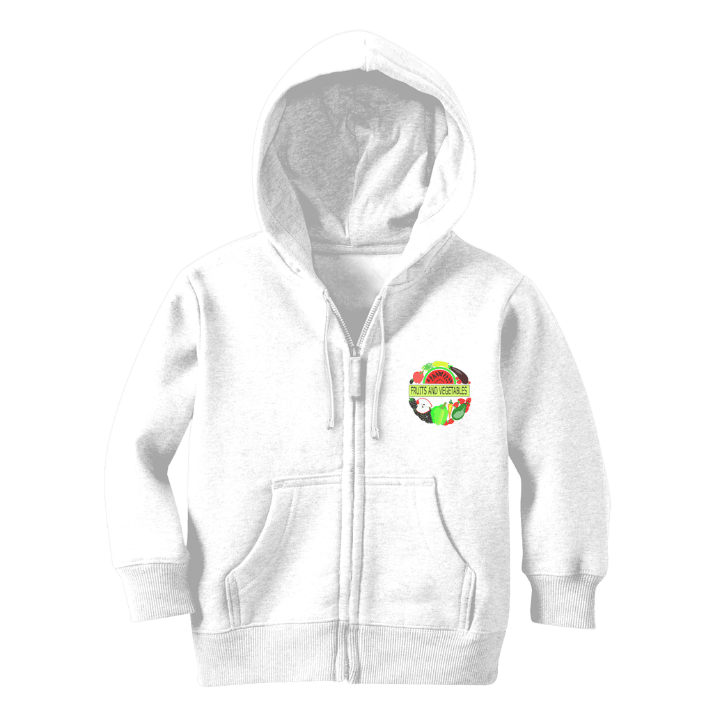 Soft Fabric Fruits And Vegetables Design Classic Kids Zip Hoodie - Mercy Abounding