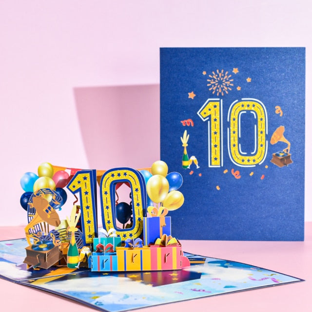 Beautiful 3D pop-up birthday card for all ages