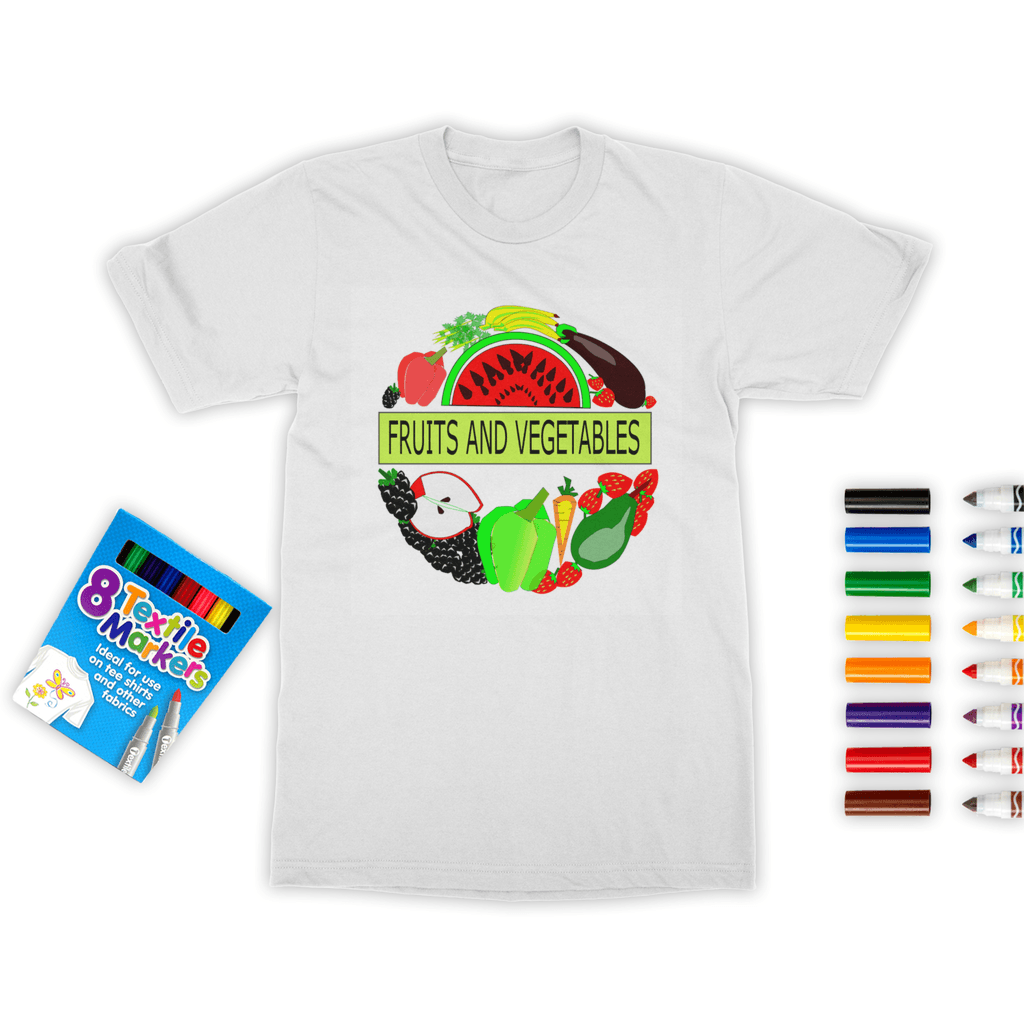 Unique textile Fruits And Vegetables Design Fabric Colouring T-Shirt - Mercy Abounding