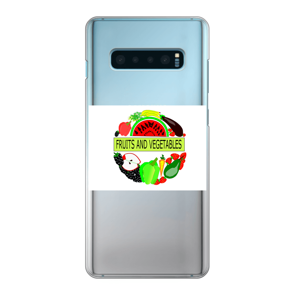 Elegant Fruits And Vegetables Design Back Printed Transparent Hard Phone Case - Mercy Abounding