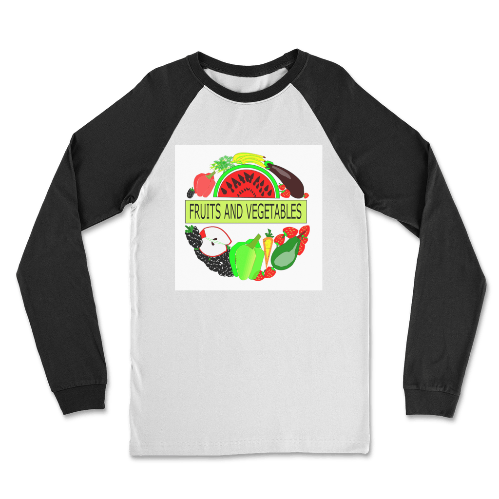 Beautiful Fruits And Vegetables Design Raglan Long Sleeve Shirt - Mercy Abounding