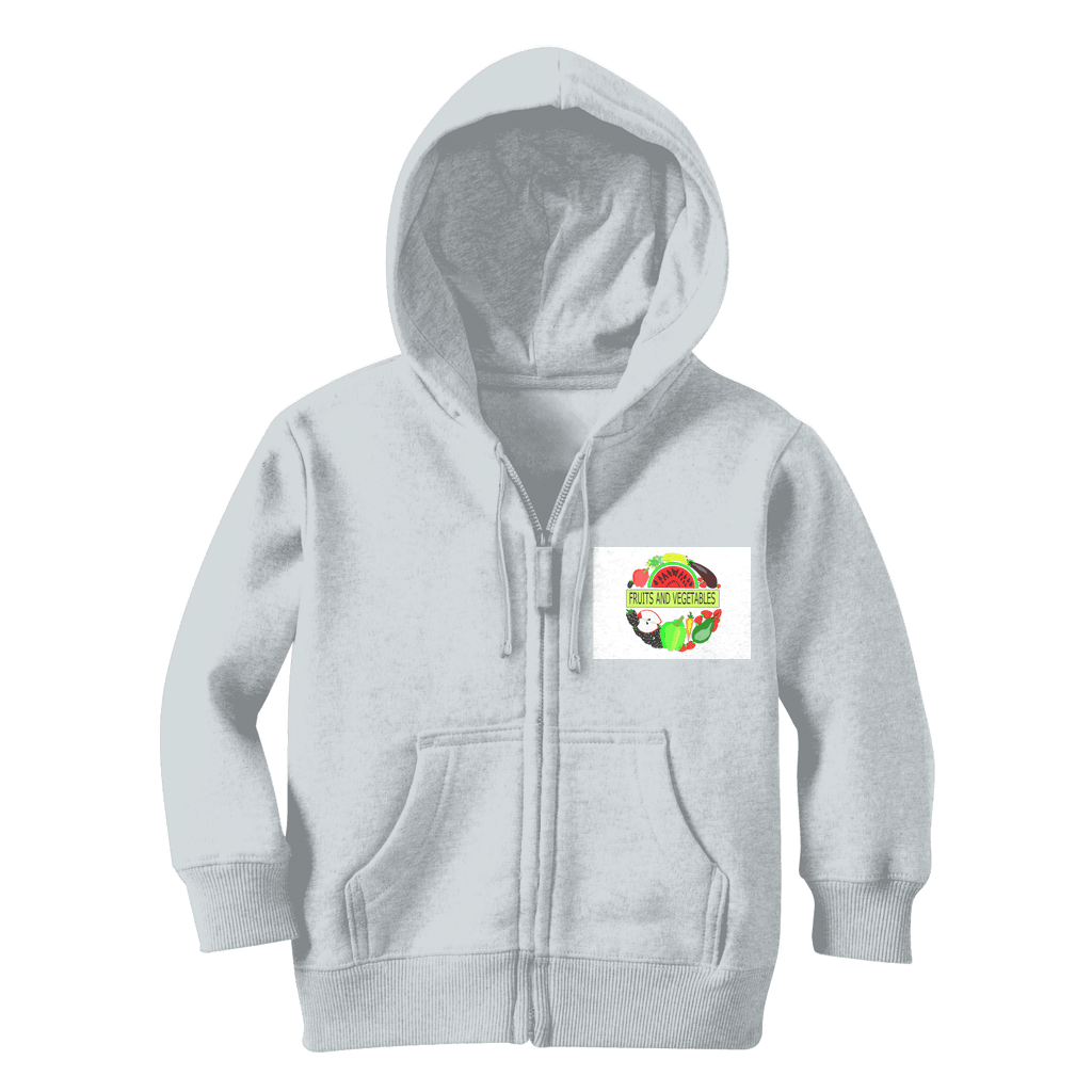 Soft Fabric Fruits And Vegetables Design Classic Kids Zip Hoodie - Mercy Abounding