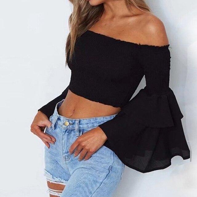 Sexy Women Off Shoulder Chiffon Blouse Party Summer - Mercy Abounding