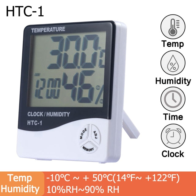 Digital Temperature Humidity Hygrometer Thermometer Clock