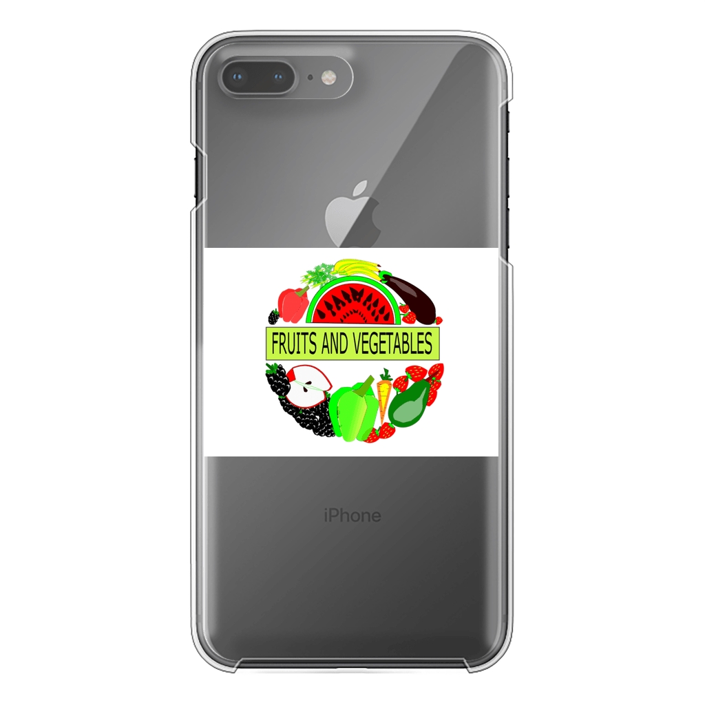 Elegant Fruits And Vegetables Design Back Printed Transparent Hard Phone Case - Mercy Abounding