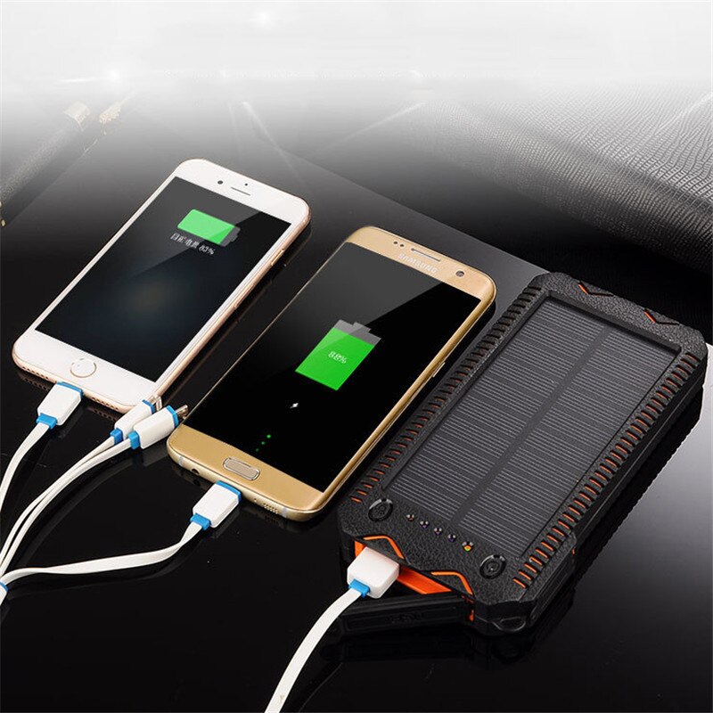 Waterproof Solar Power Bank Phone Cigarette Lighter Charger