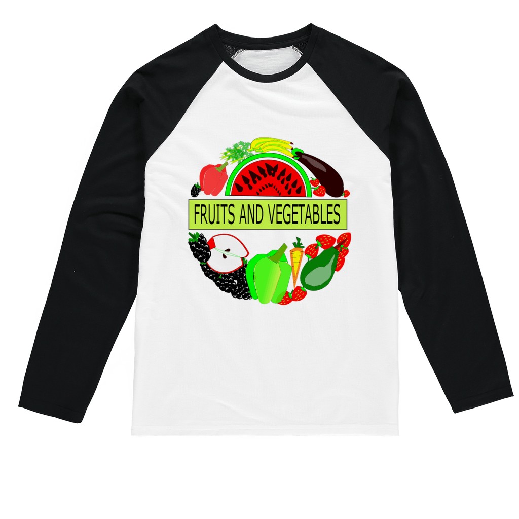 Genuine Fruits And Vegetables Design Baseball Long Sleeve T-Shirt - Mercy Abounding