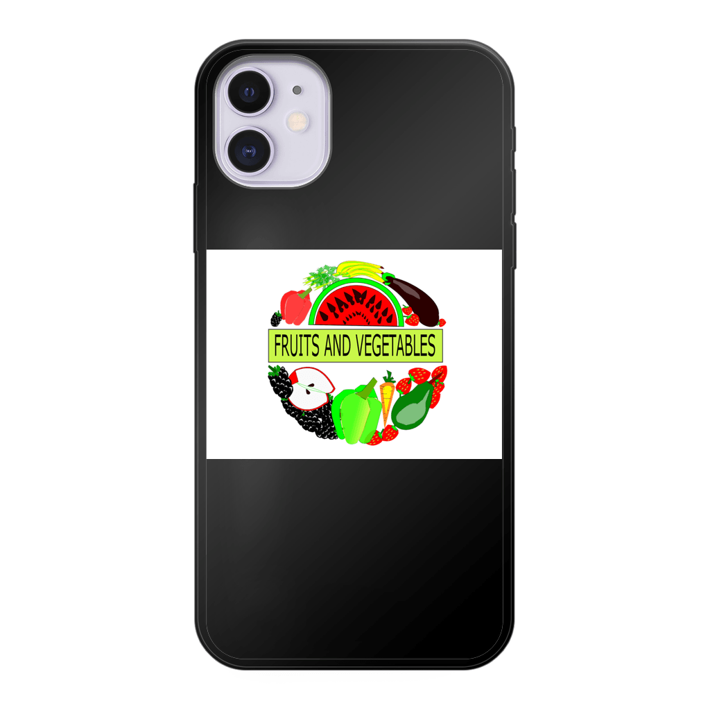 Quality Fruits And Vegetables Design Back Printed Black Soft Phone Case - Mercy Abounding