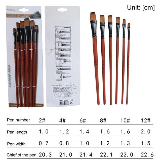 Paint Brushes Set Nylon Hair Art & Craft 6 Pcs: Art & Craft - Mercy Abounding