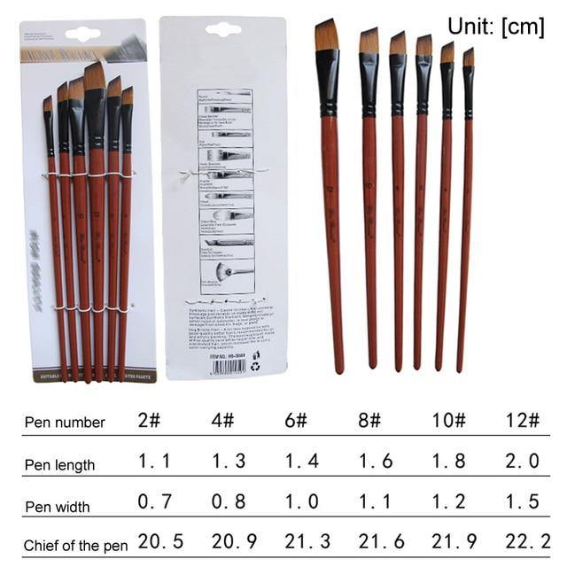 Paint Brushes Set Nylon Hair Art & Craft 6 Pcs: Art & Craft - Mercy Abounding