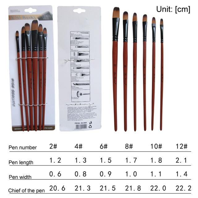 Paint Brushes Set Nylon Hair Art & Craft 6 Pcs: Art & Craft - Mercy Abounding