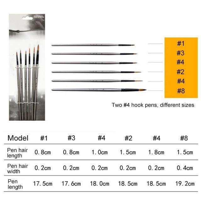 Paint Brushes Set Nylon Hair Art & Craft 6 Pcs: Art & Craft - Mercy Abounding