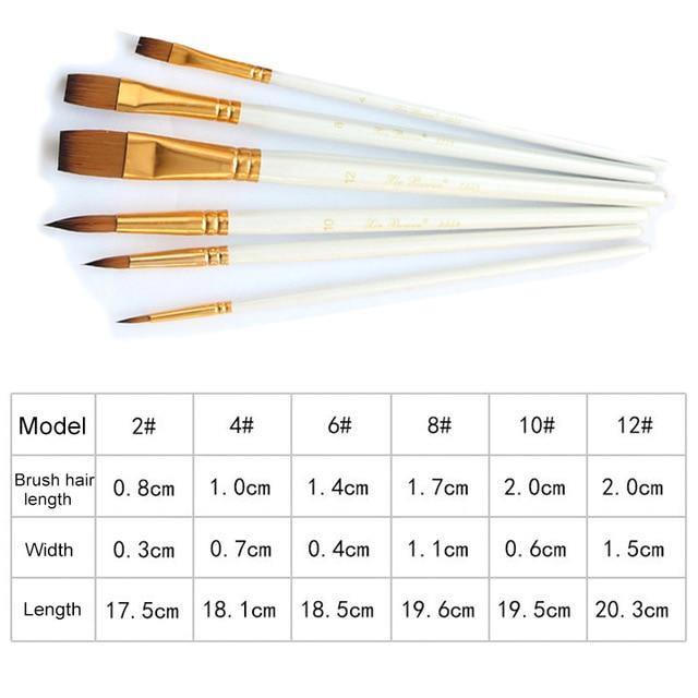 Paint Brushes Set Nylon Hair Art & Craft 6 Pcs: Art & Craft - Mercy Abounding