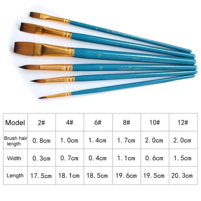 Paint Brushes Set Nylon Hair Art & Craft 6 Pcs: Art & Craft - Mercy Abounding