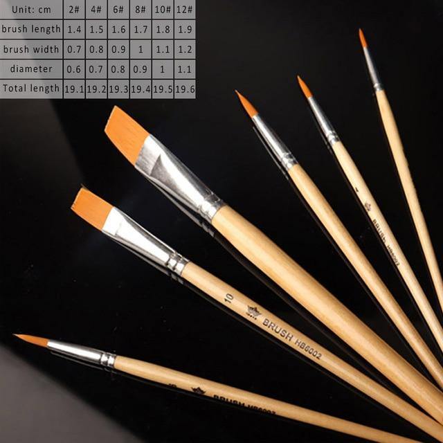 Paint Brushes Set Nylon Hair Art & Craft 6 Pcs: Art & Craft - Mercy Abounding