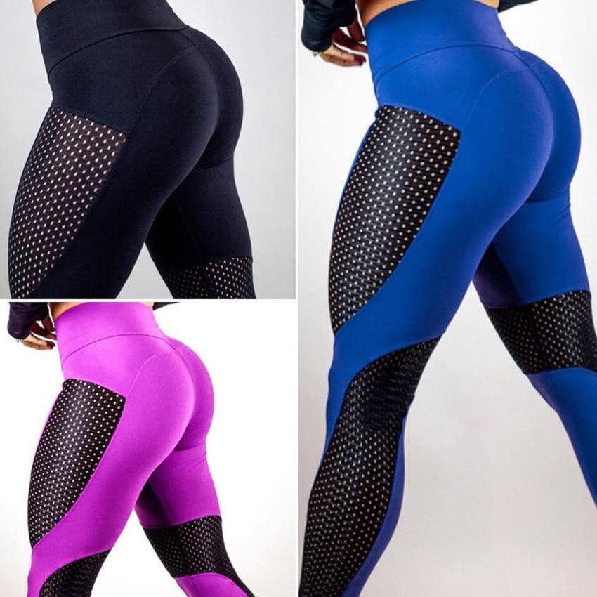 Sexy Women Sports Leggings lastic Mesh Yoga ights Women - Mercy Abounding